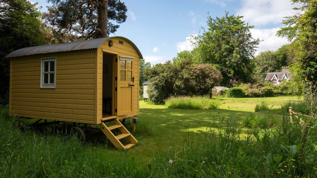 Gold accredited eco-tourism business featuring shepherd’s huts, an eco-barn, foraging walks and Celtic Tree Trails.